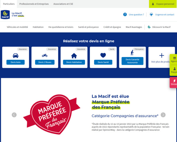 obtenez votre devis d'assurance voiture chez macif en quelques clics. comparez les options de couverture, bénéficiez de tarifs avantageux et assurez votre véhicule en toute sérénité.